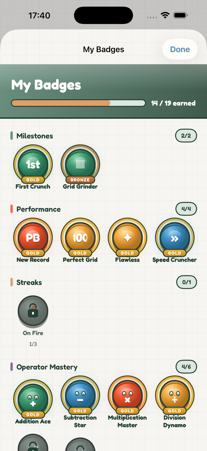 Collect 19 badges