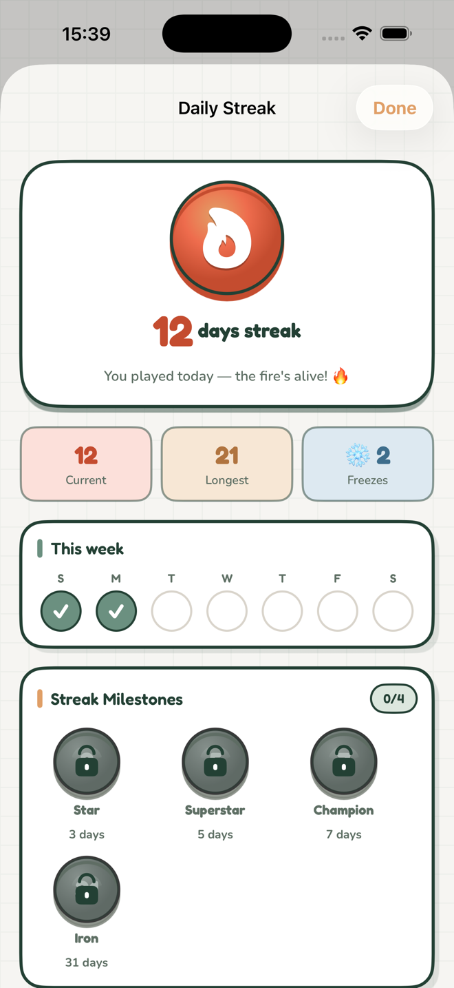 Keep your daily streak alive